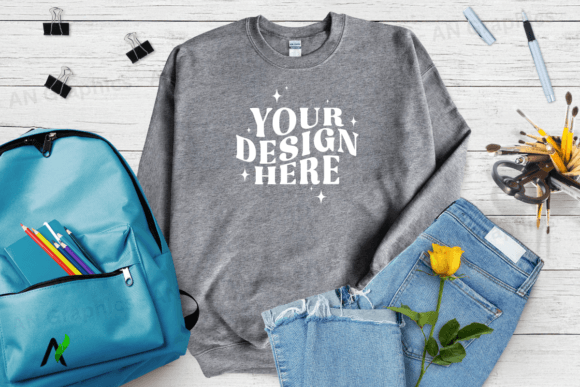 Back to School Gildan 18000 Mockup 0161: A Professional Design Tool for T-Shirt Creators