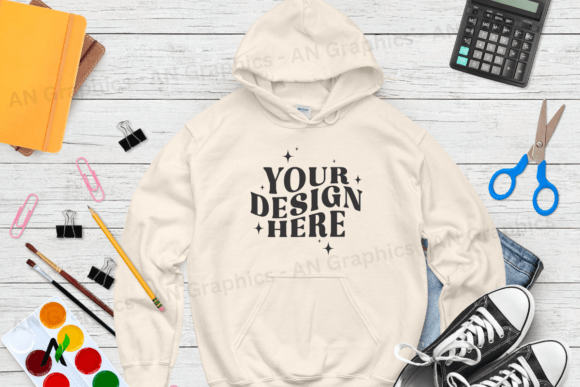 Back to School Gildan 18500 Mockup - 054 and Hoodie Mockup Digital Download